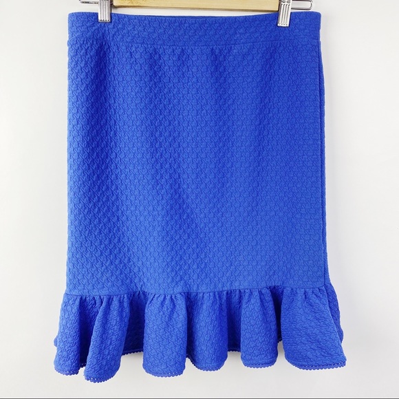 9-H15 Anthropologie blue skirt with ruffles
